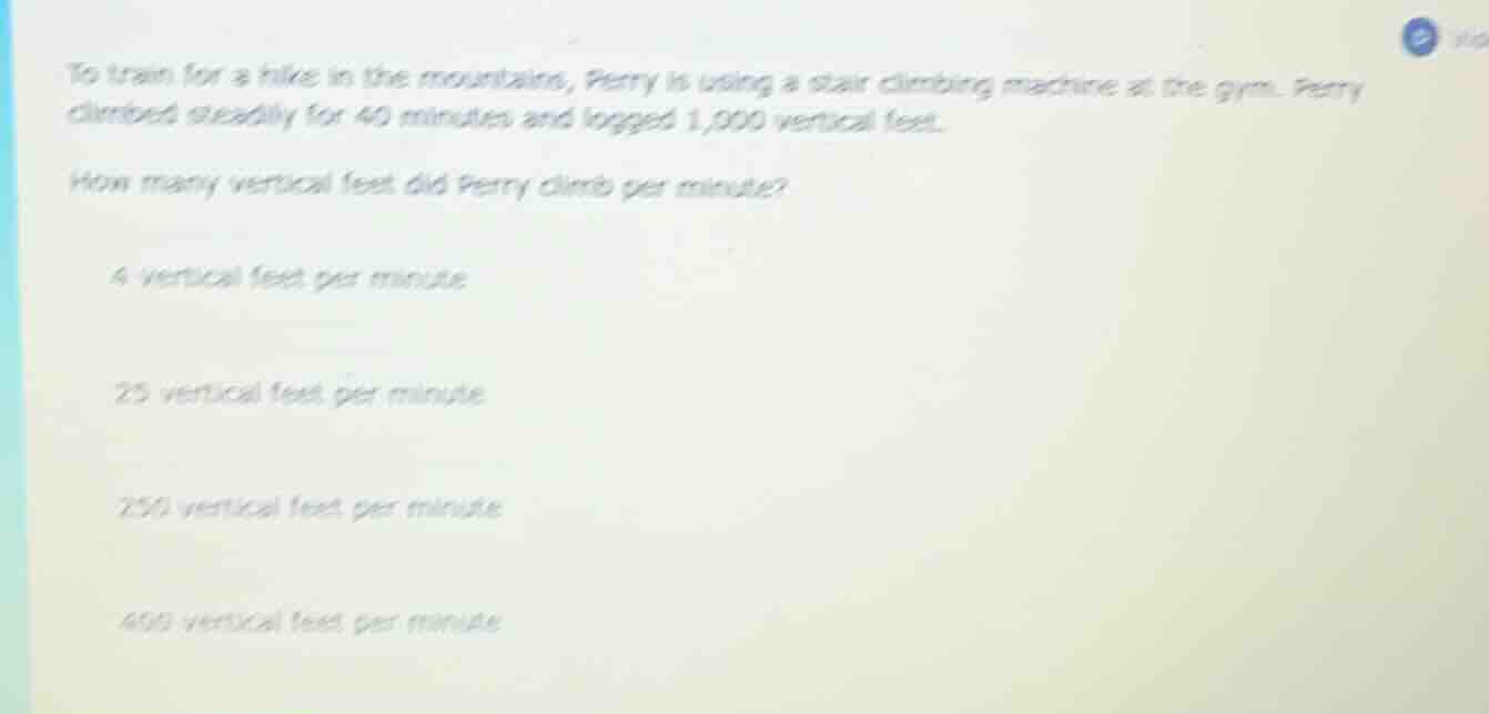 to train for a hike in the mountains, perry is using a stair climbing m…