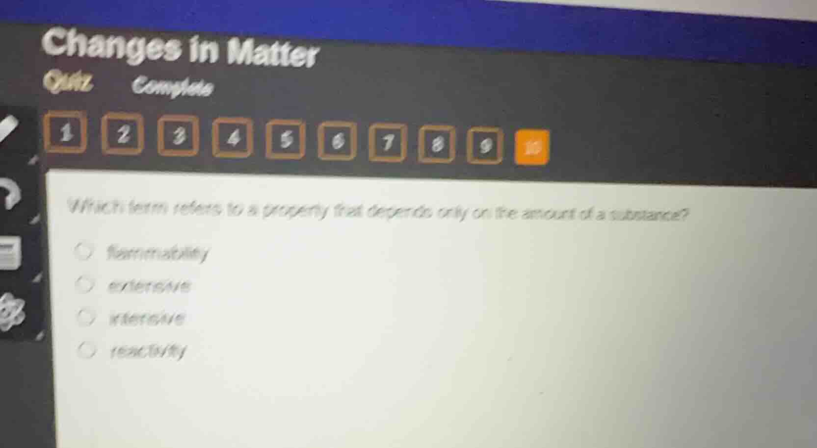 changes in matter quiz complete 1 2 3 4 5 6 7 8 9 10 which term refers …