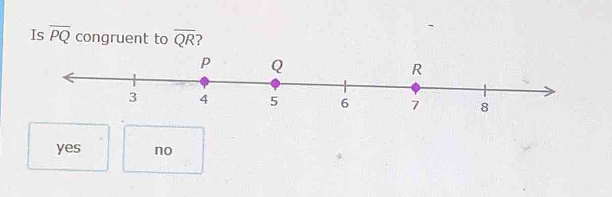 is \\(overline{pq}\\) congruent to \\(overline{qr}\\)?