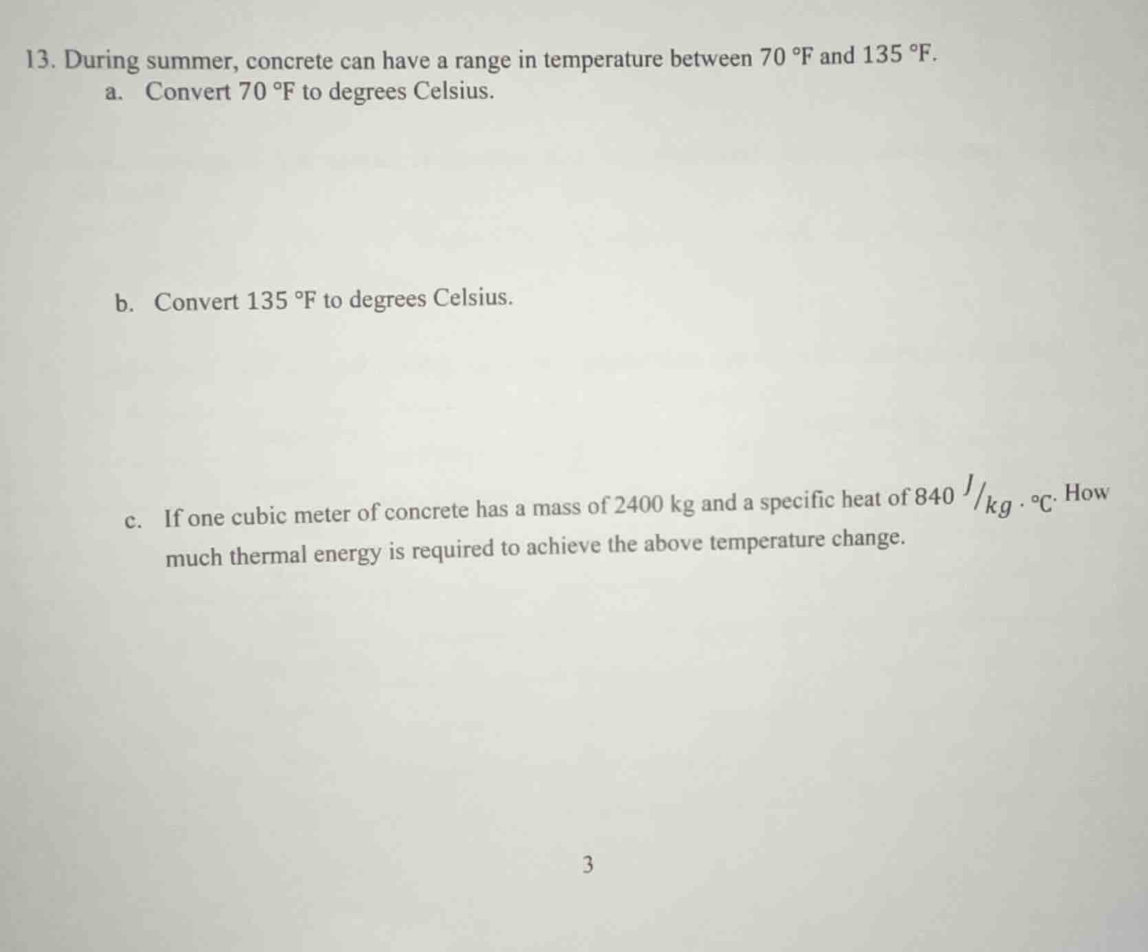 13. during summer, concrete can have a range in temperature between 70 …