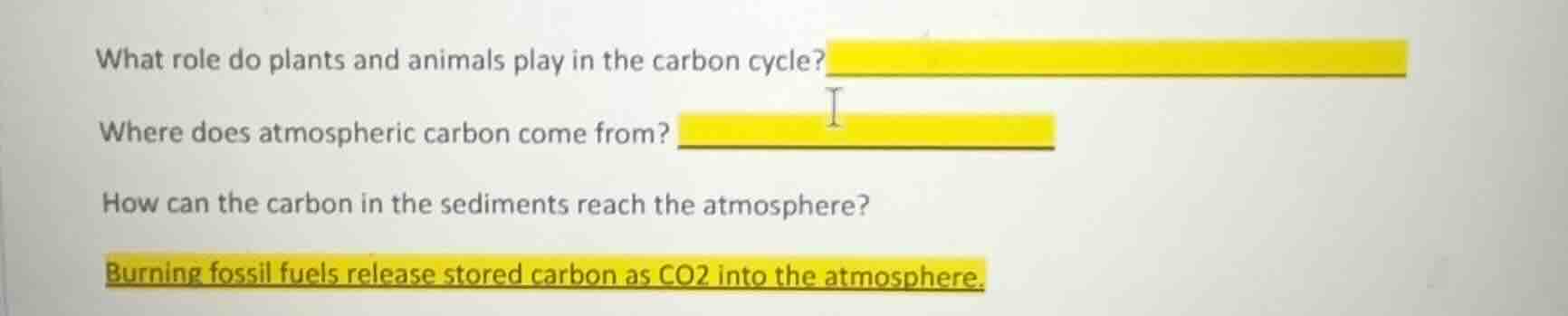 what role do plants and animals play in the carbon cycle? where does at…