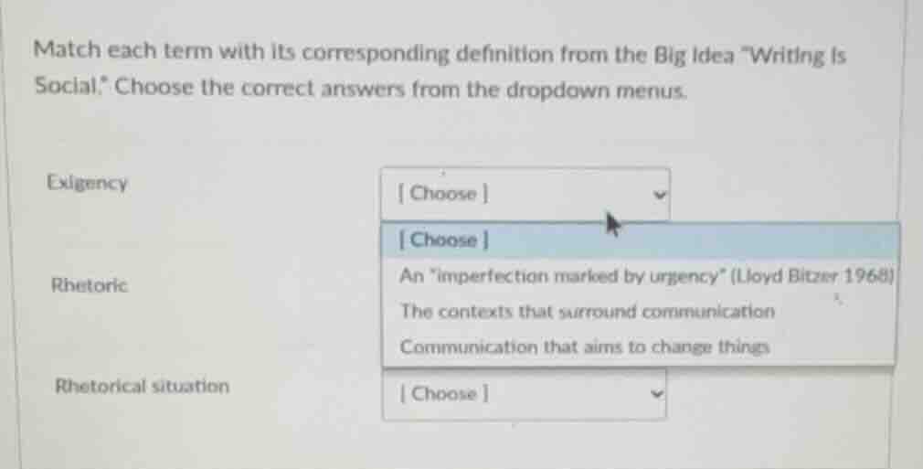 match each term with its corresponding definition from the big idea \wr…