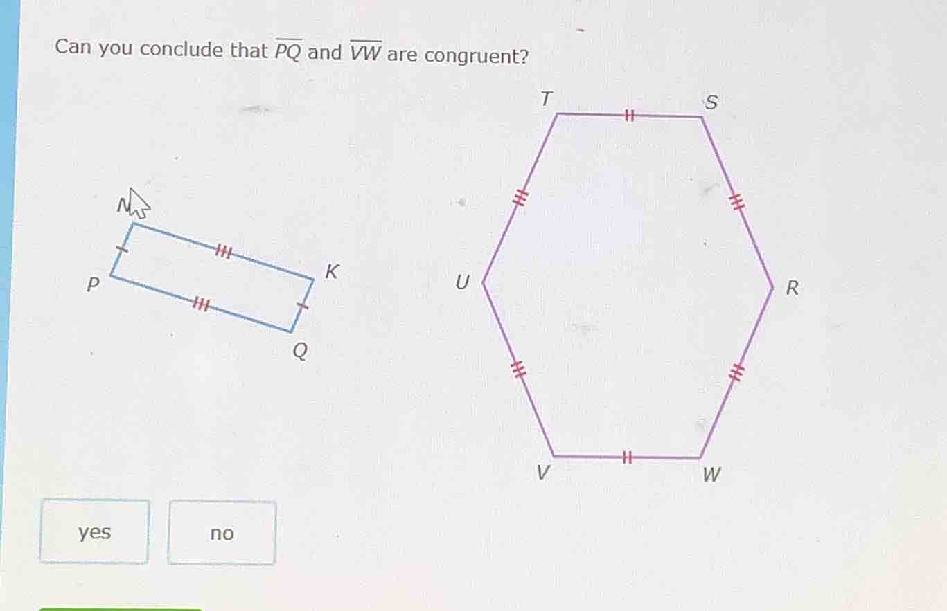 can you conclude that \\(\\overline{pq}\\) and \\(\\overline{vw}\\) are…