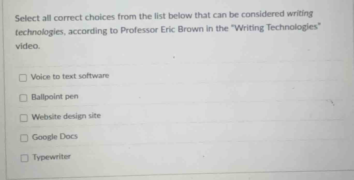 select all correct choices from the list below that can be considered w…