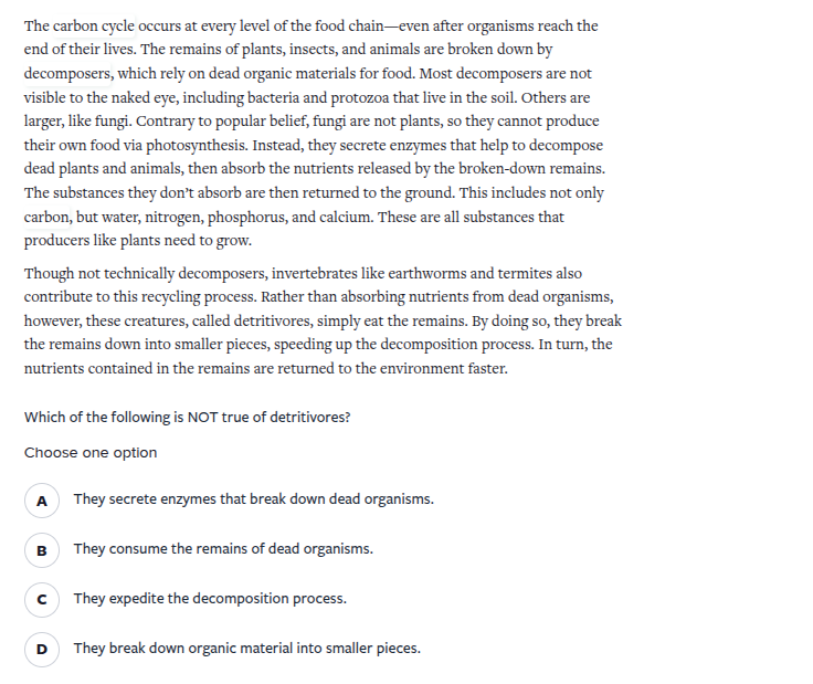 the carbon cycle occurs at every level of the food chain—even after org…