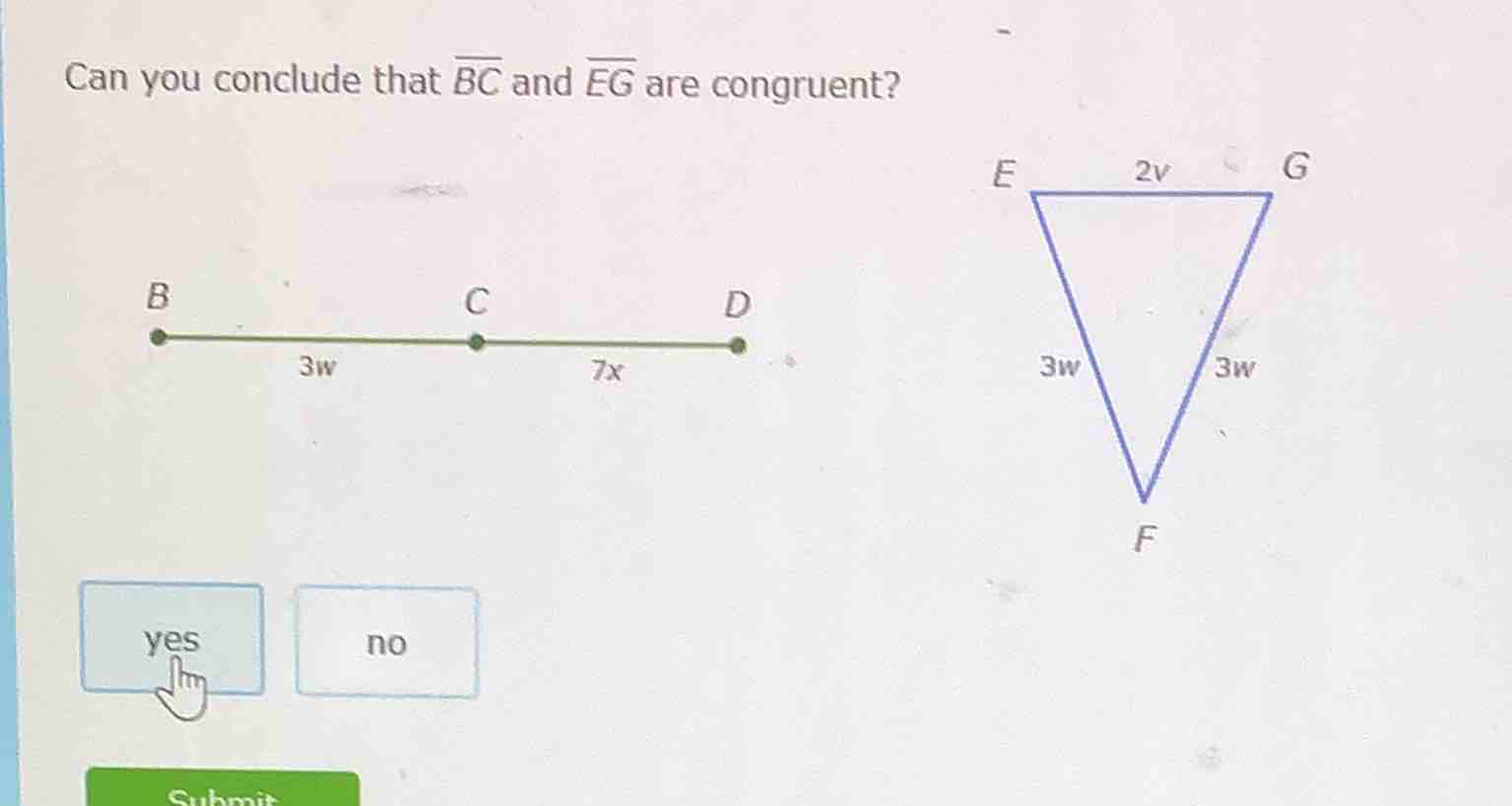 can you conclude that \\(\\overline{bc}\\) and \\(\\overline{eg}\\) are…