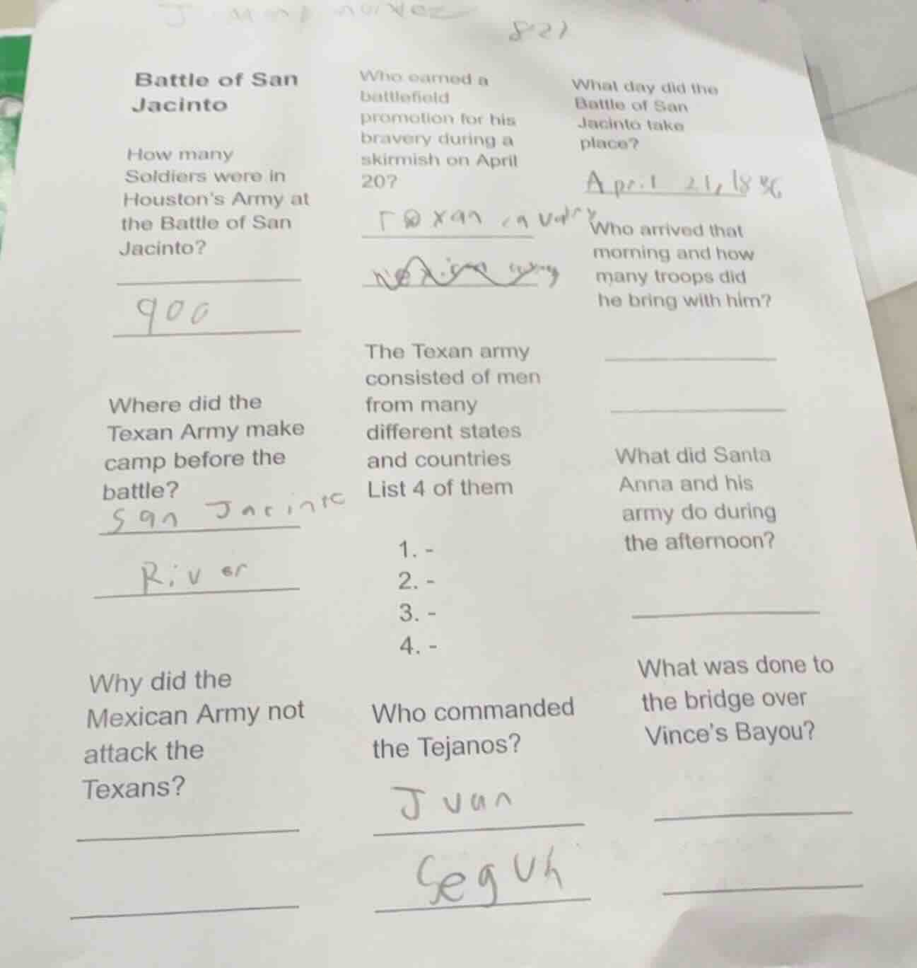 battle of san jacinto how many soldiers were in houston’s army at the b…