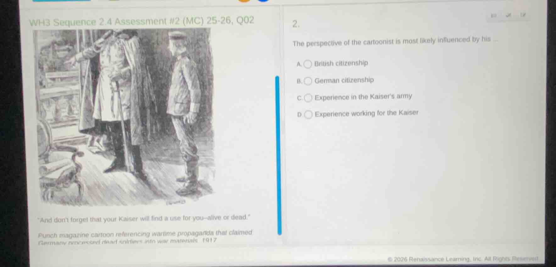 wh3 sequence 2.4 assessment #2 (mc) 25-26, q02 2. the perspective of th…