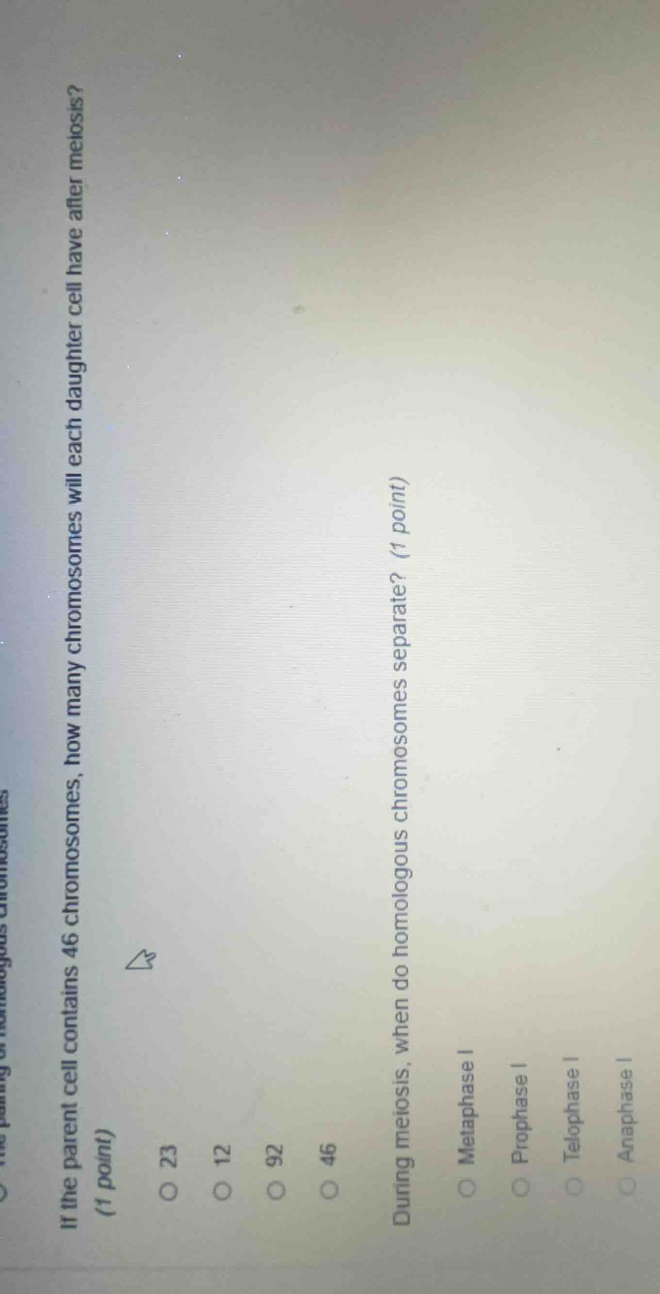 if the parent cell contains 46 chromosomes, how many chromosomes will e…