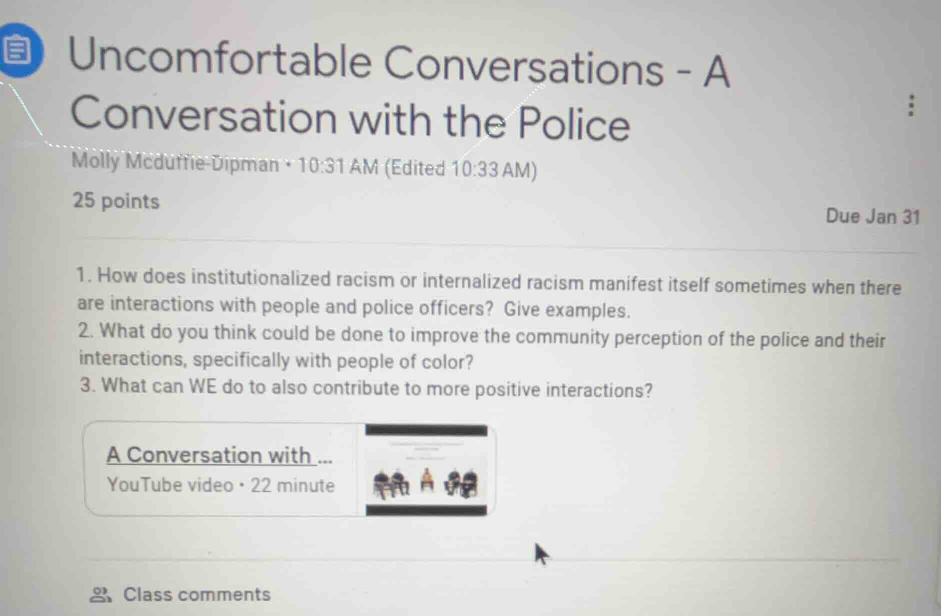 uncomfortable conversations - a conversation with the police molly mcdu…