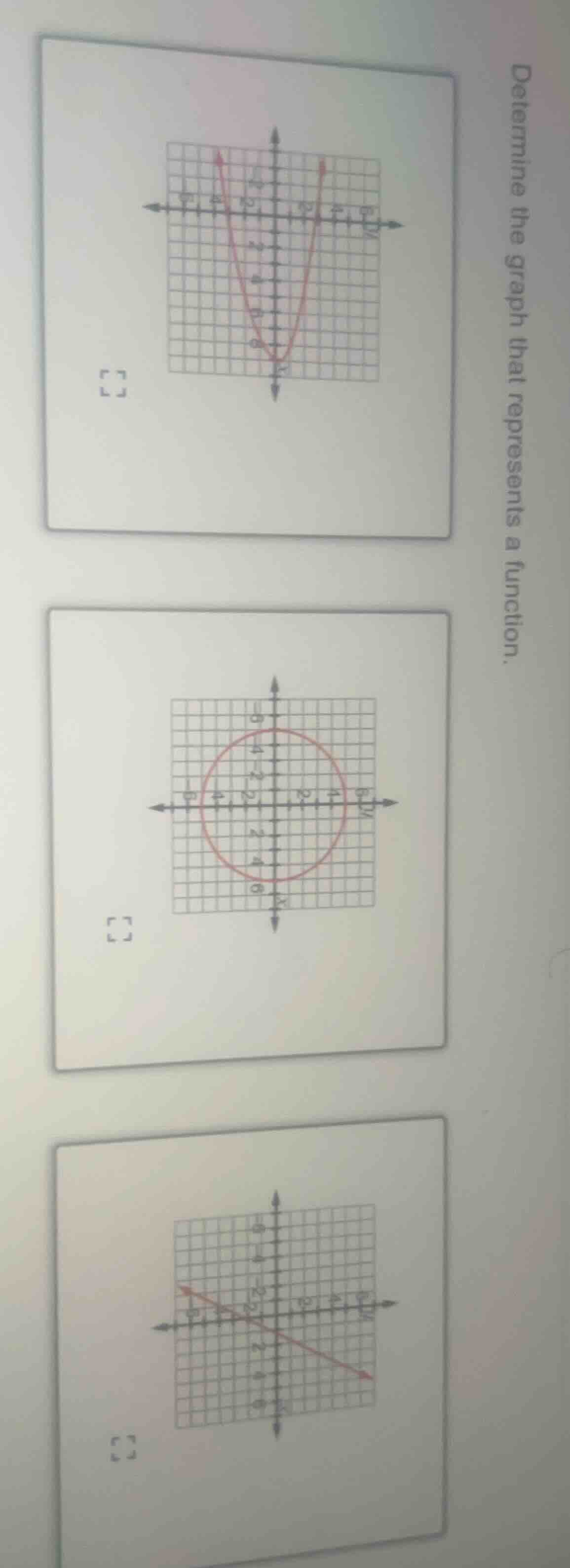 determine the graph that represents a function.