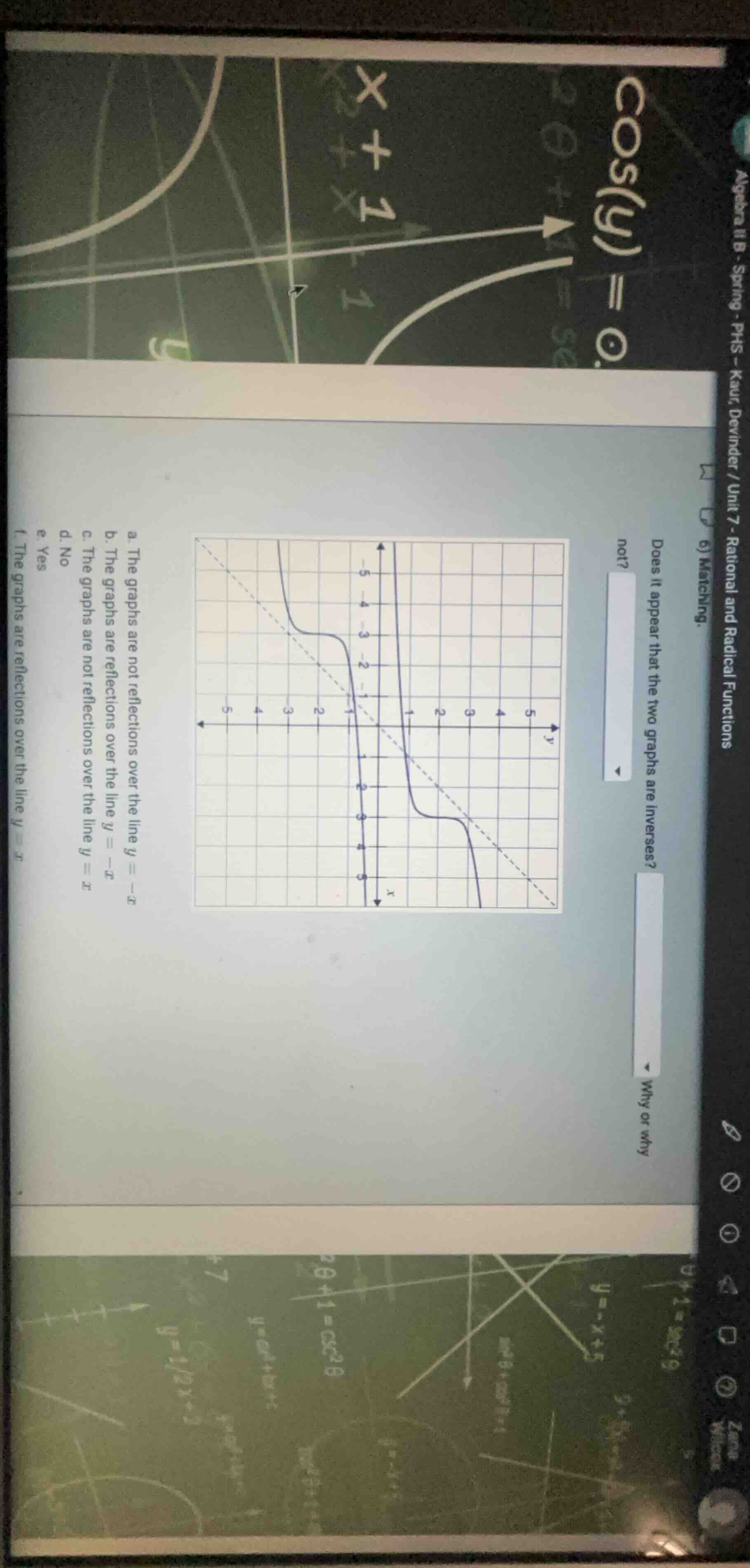 6) matching. unit 7 - rational and radical functions does it appear tha…