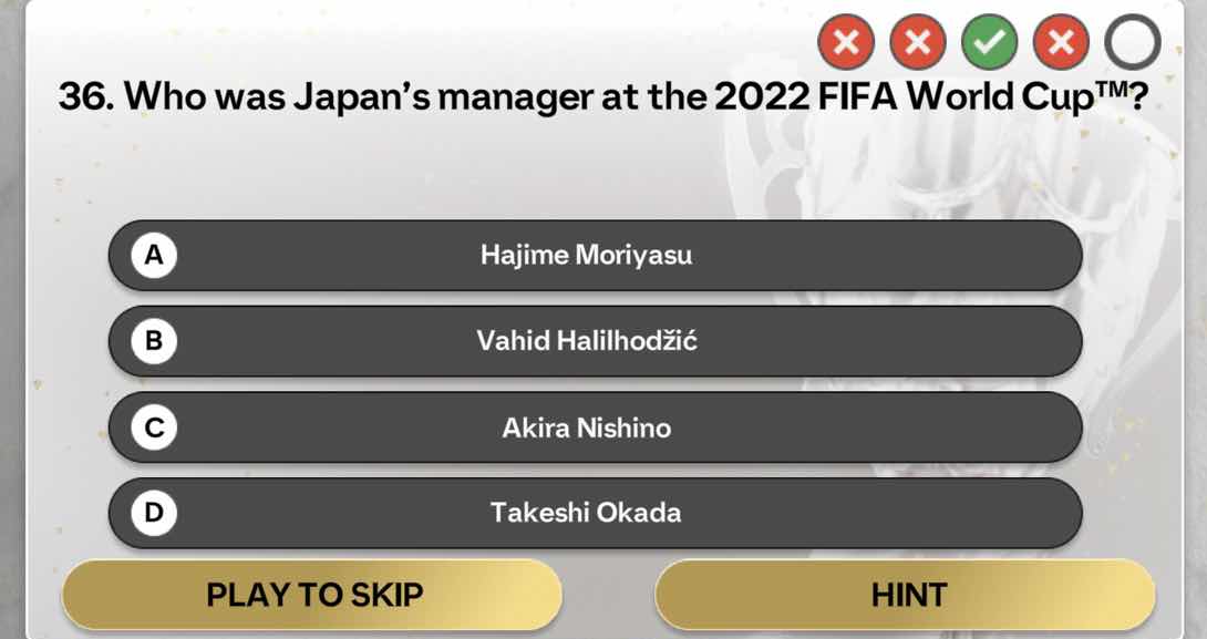 36. who was japan’s manager at the 2022 fifa world cup™? a hajime moriy…