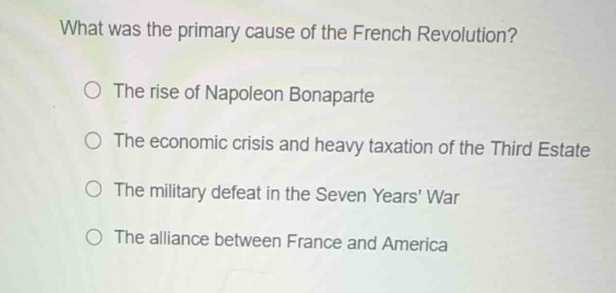 what was the primary cause of the french revolution? the rise of napole…