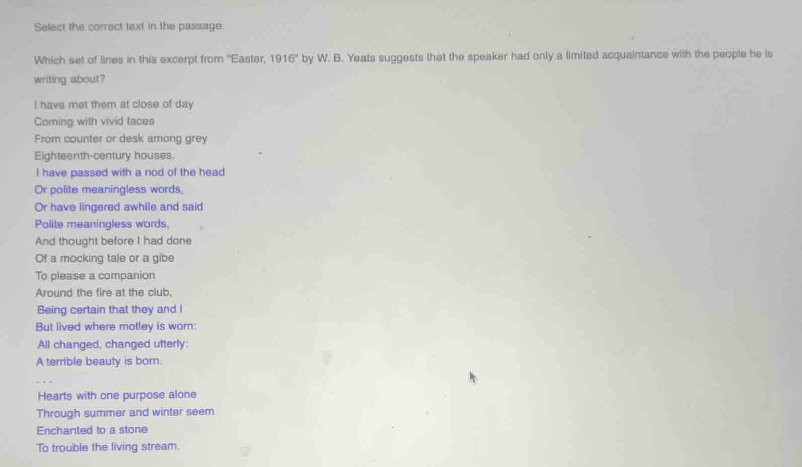 select the correct text in the passage. which set of lines in this exce…