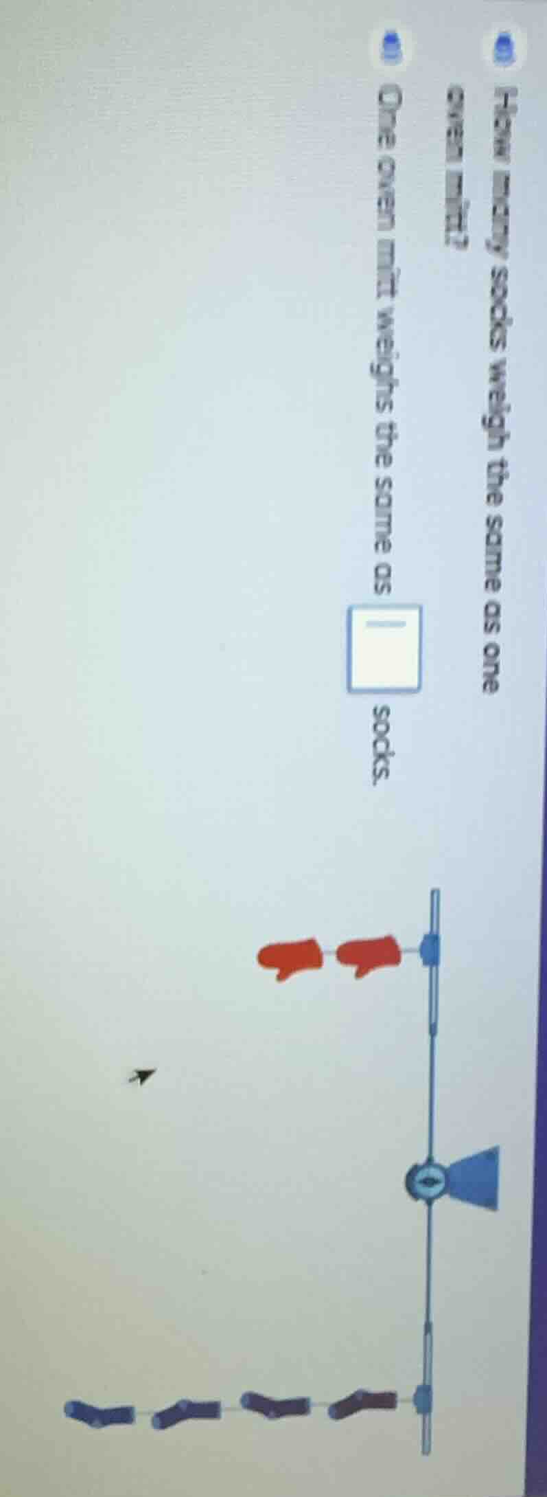 how many socks weigh the same as one oven mitt? one oven mitt weighs th…