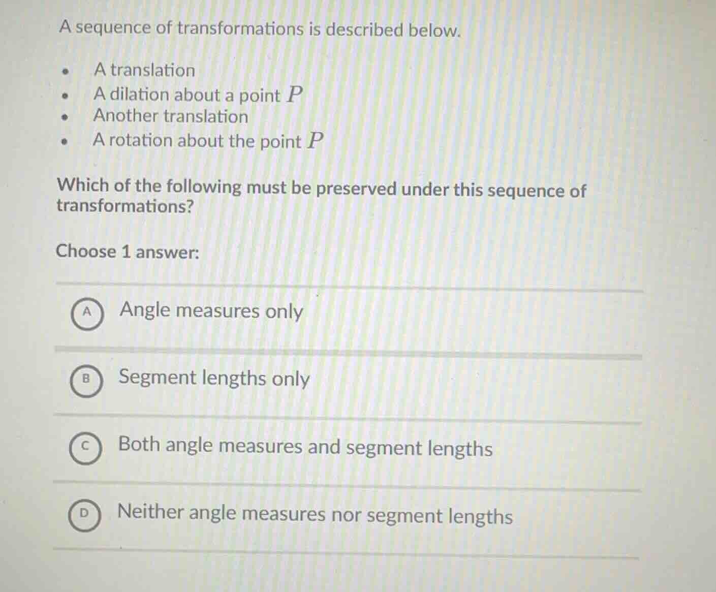 a sequence of transformations is described below. - a translation - a d…