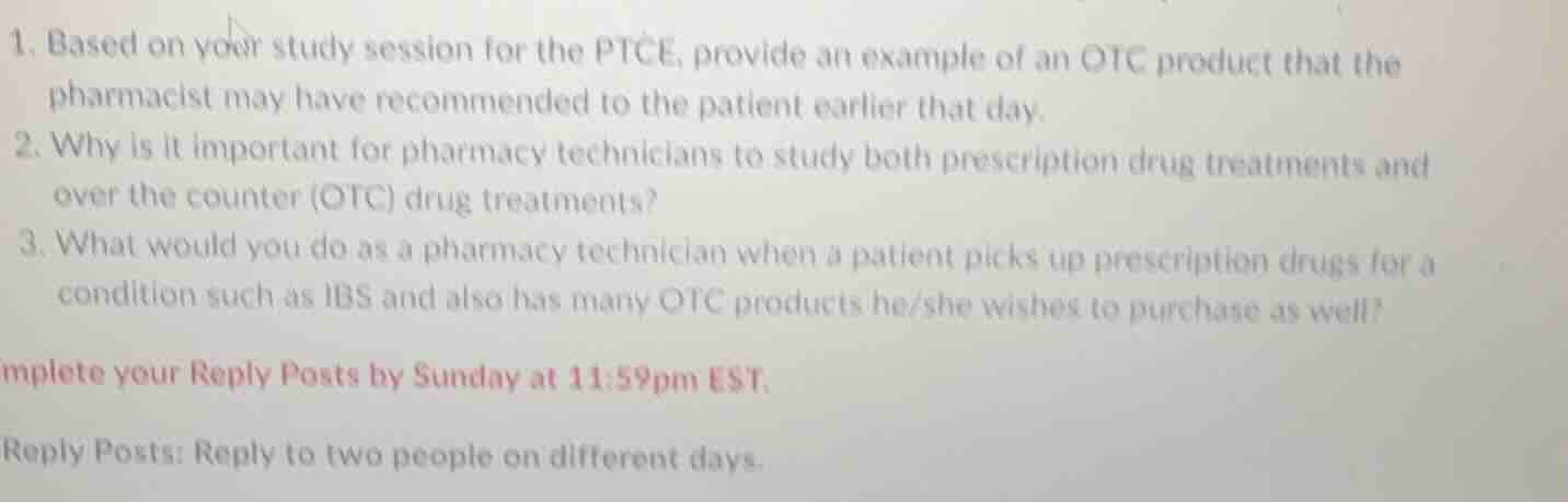 1. based on your study session for the ptce, provide an example of an o…
