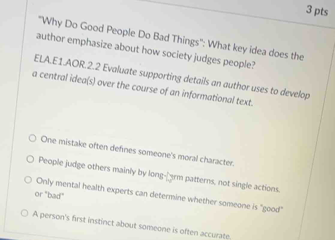\why do good people do bad things\: what key idea does the author empha…