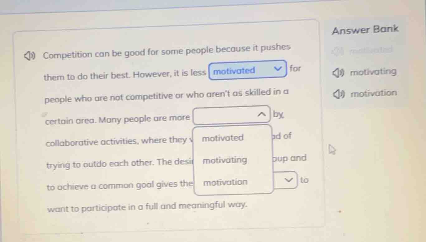 competition can be good for some people because it pushes them to do th…