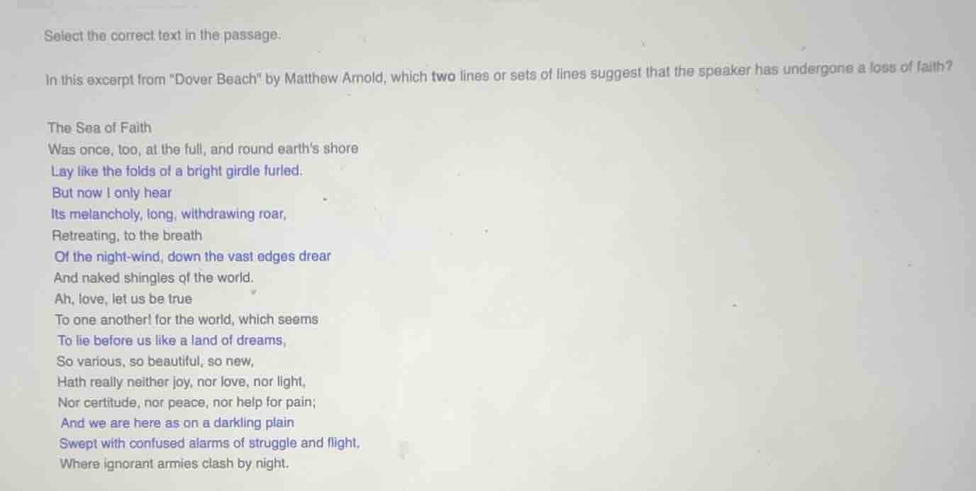 select the correct text in the passage. in this excerpt from \dover bea…