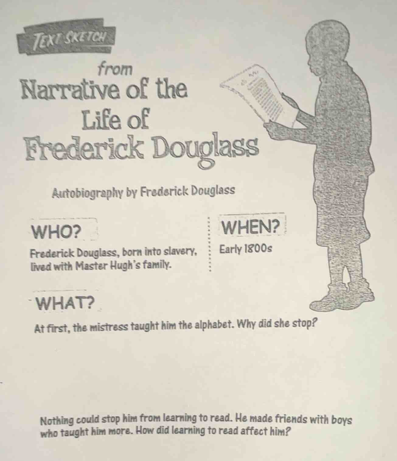 text sketch from narrative of the life of frederick douglass autobiogra…