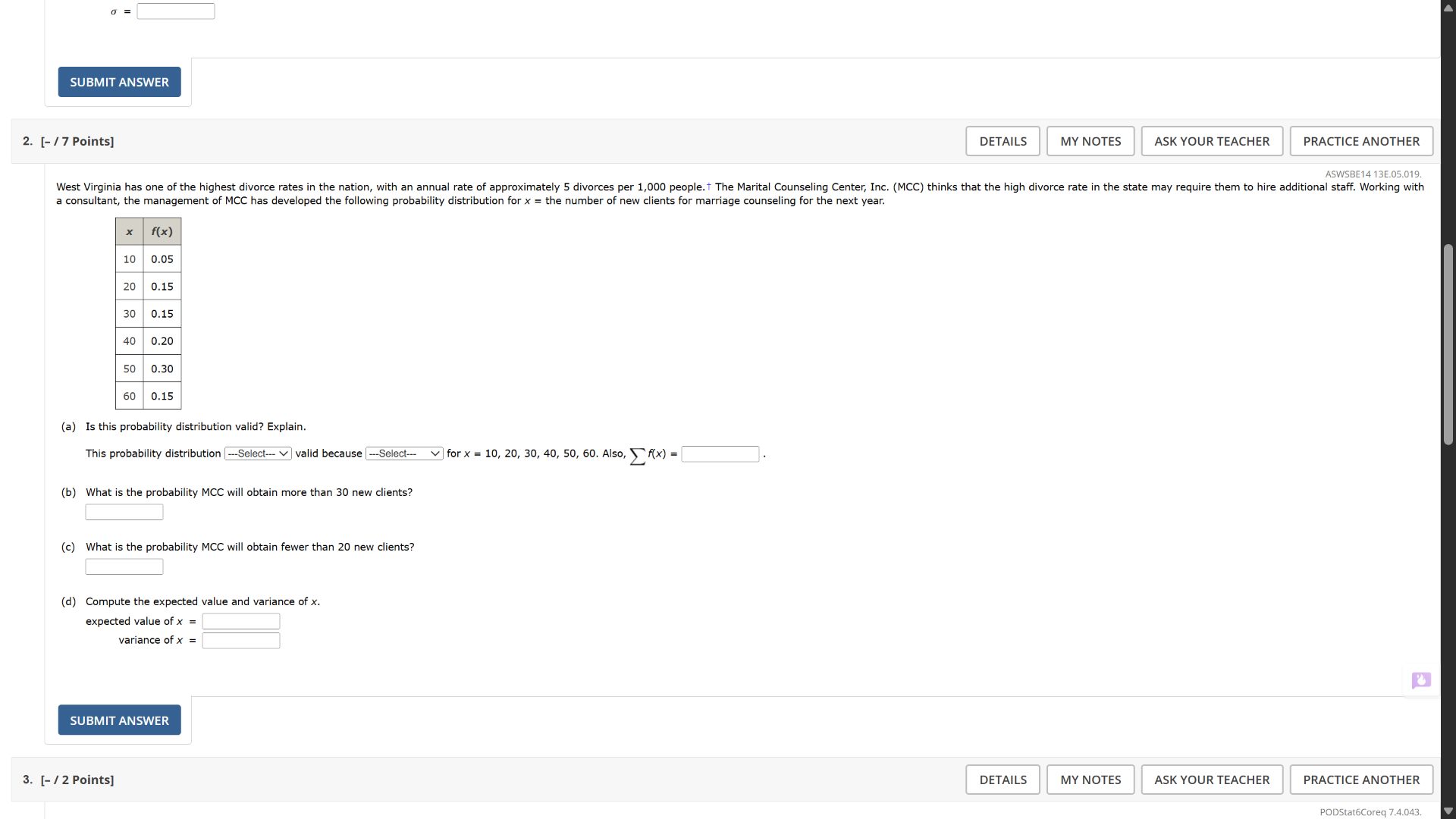 2. - / 7 points\ west virginia has one of the highest divorce rates in …