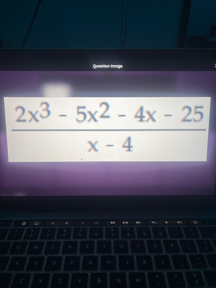 (dfrac{2x^3 - 5x^2 - 4x - 25}{x - 4})