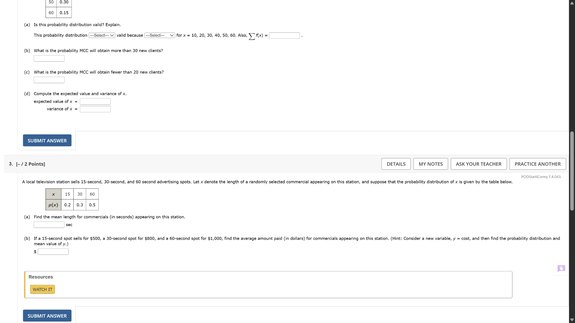 50 0.30 60 0.15 (a) is this probability distribution valid? explain. th…