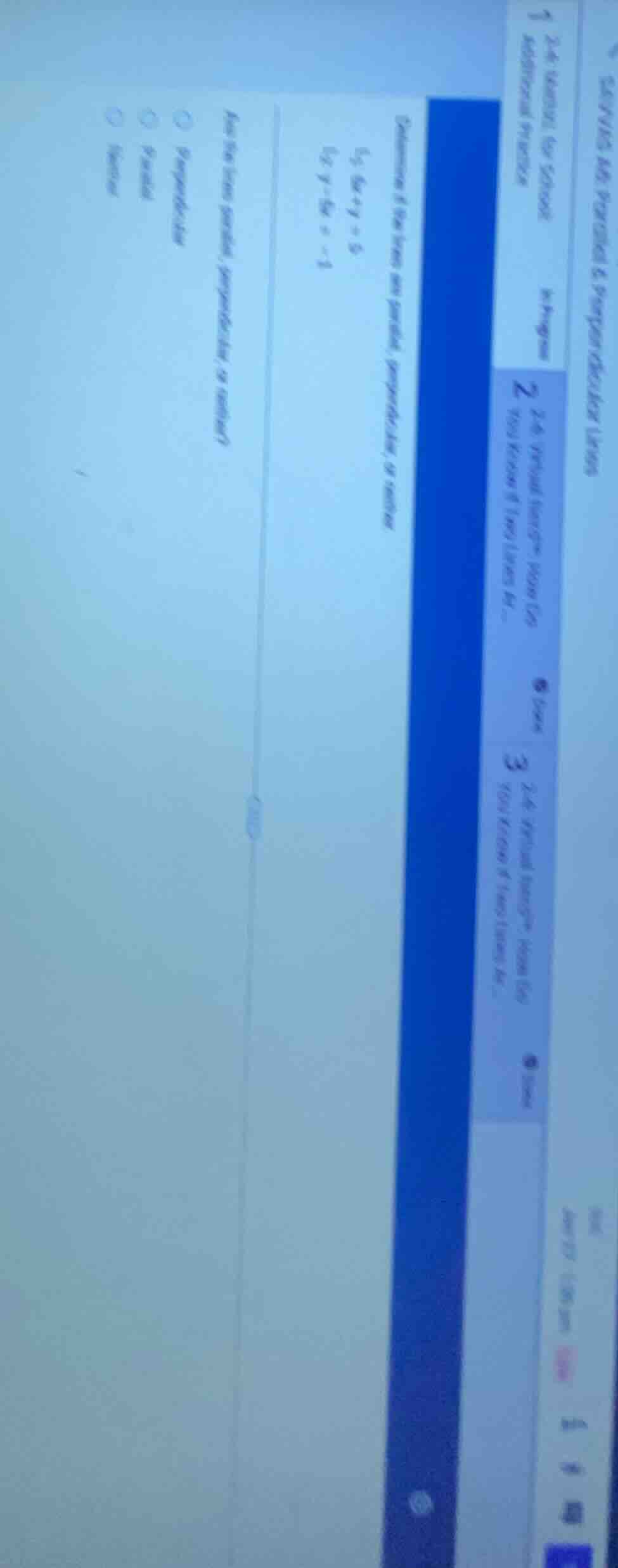 determine if the lines are parallel, perpendicular, or neither ( l_1: 6…