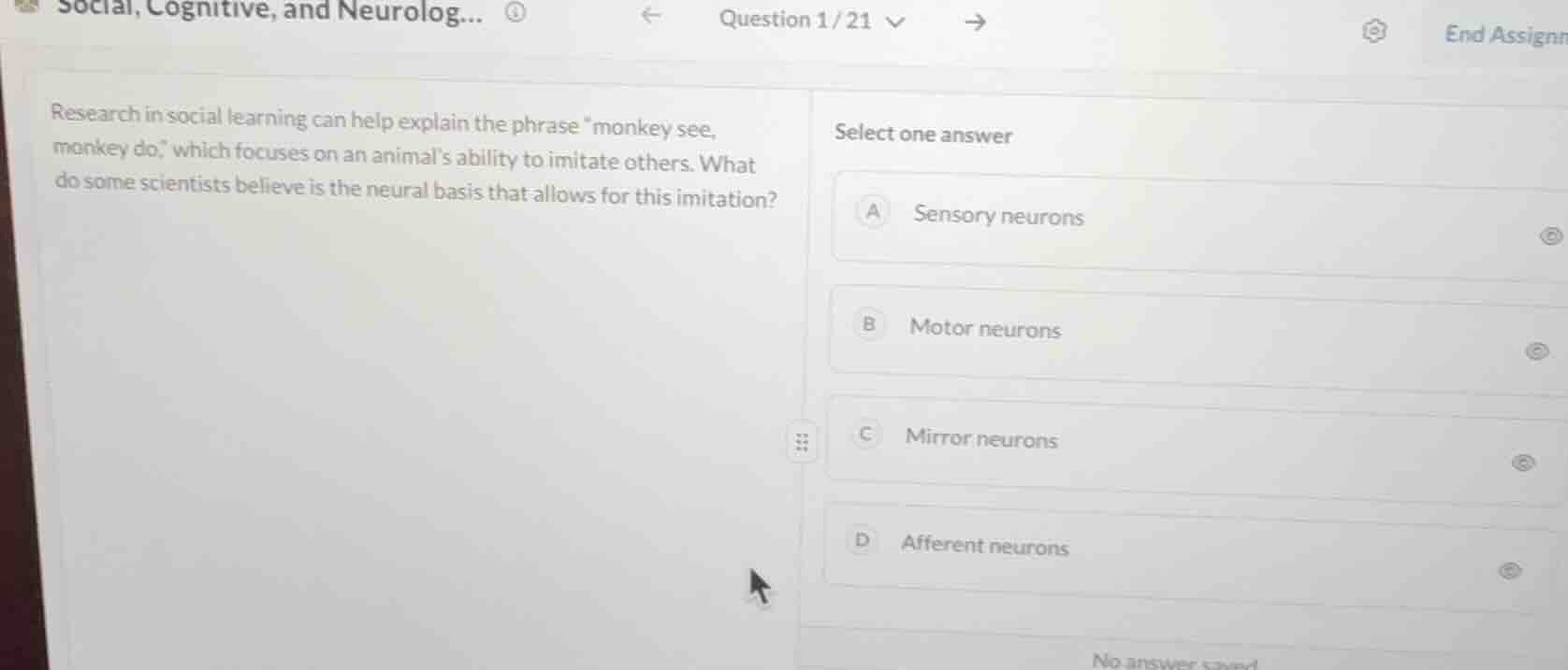 research in social learning can help explain the phrase \monkey see, mo…