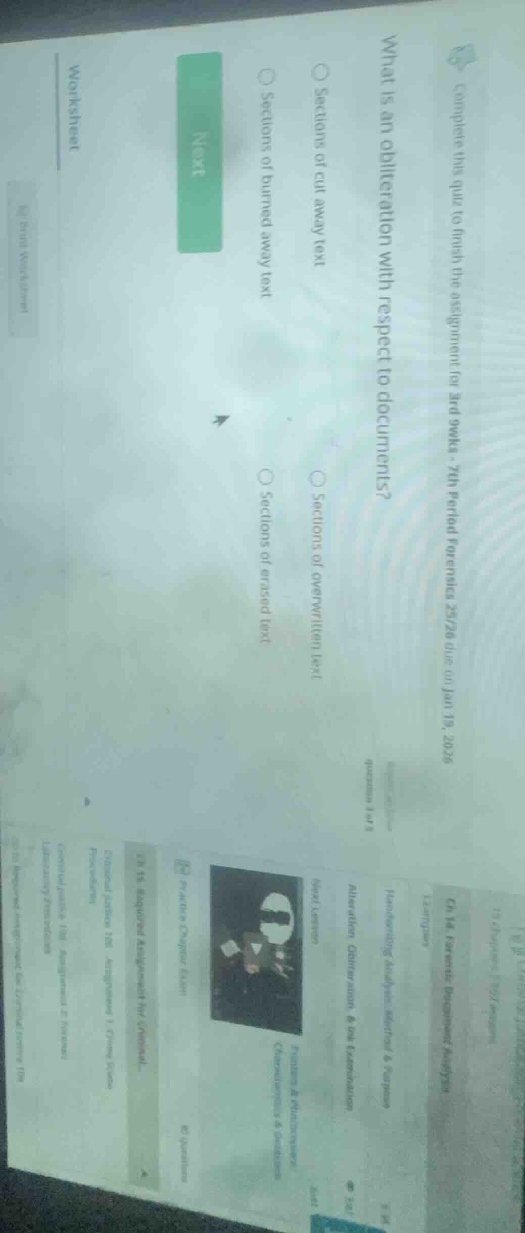 what is an obliteration with respect to documents? sections of cut away…