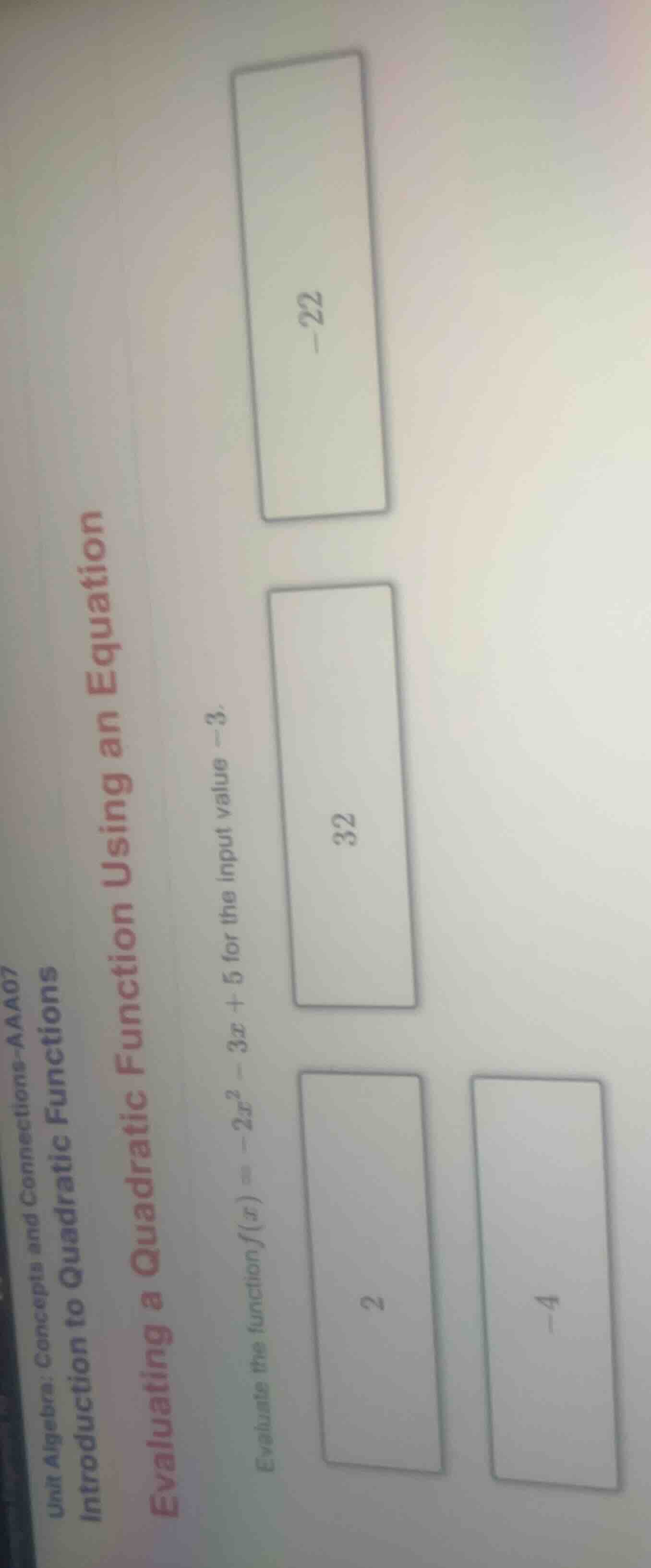 unit algebra: concepts and connections - aaa07 introduction to quadrati…