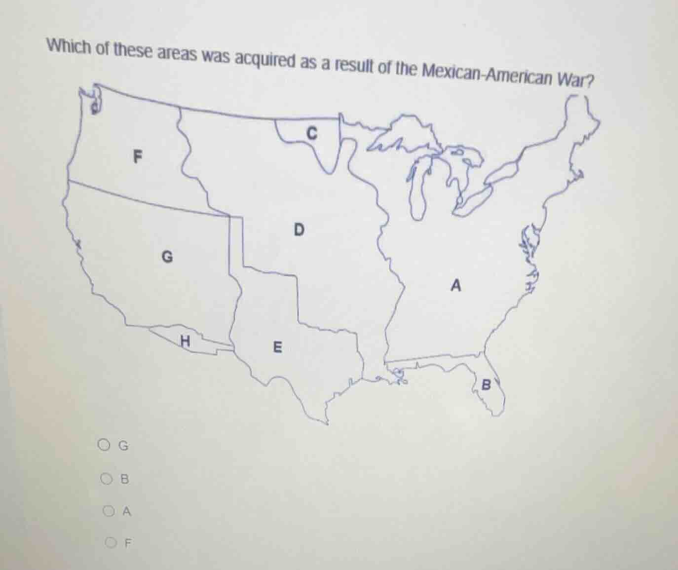 which of these areas was acquired as a result of the mexican - american…