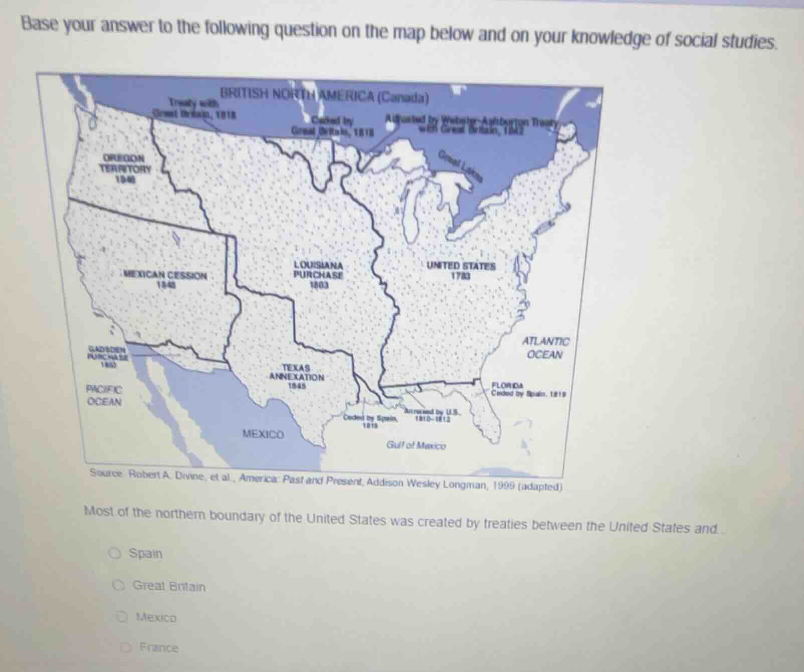 base your answer to the following question on the map below and on your…