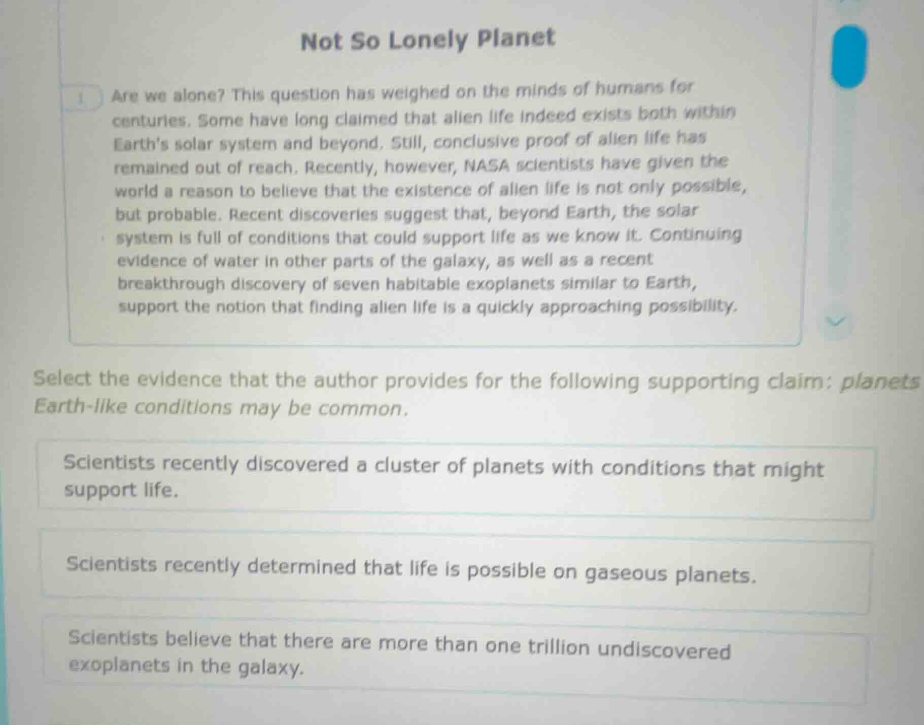 not so lonely planet 1 are we alone? this question has weighed on the m…