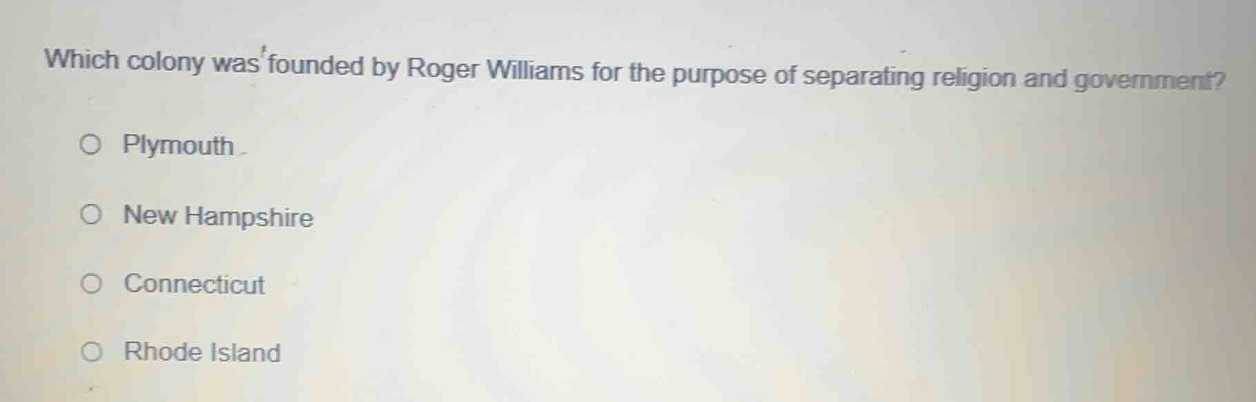 which colony was founded by roger williams for the purpose of separatin…