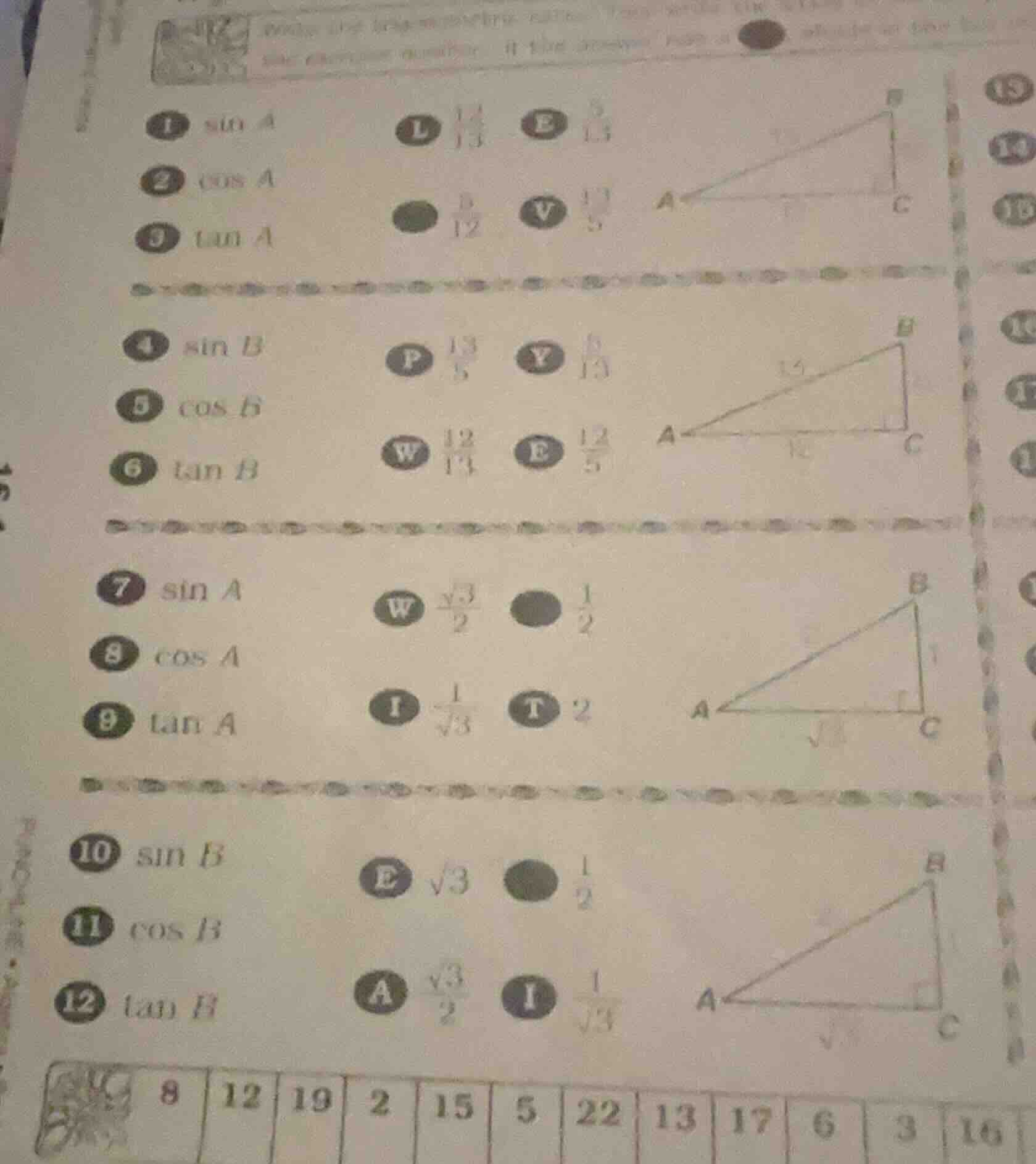 1 sin a l \\frac{14}{13} e \\frac{5}{13} 2 cos a \\frac{5}{12} v \\frac…