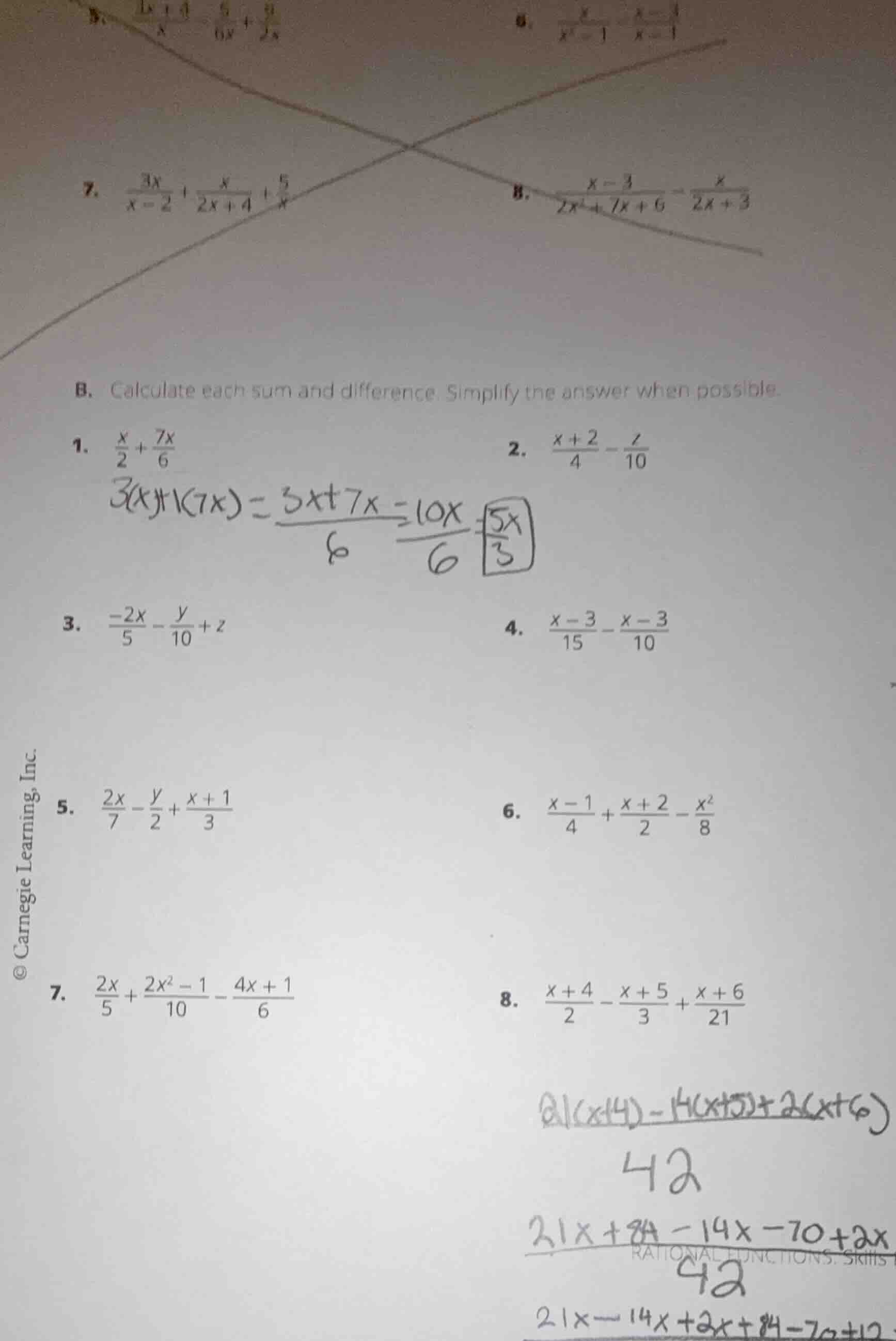 b. calculate each sum and difference. simplify the answer when possible…