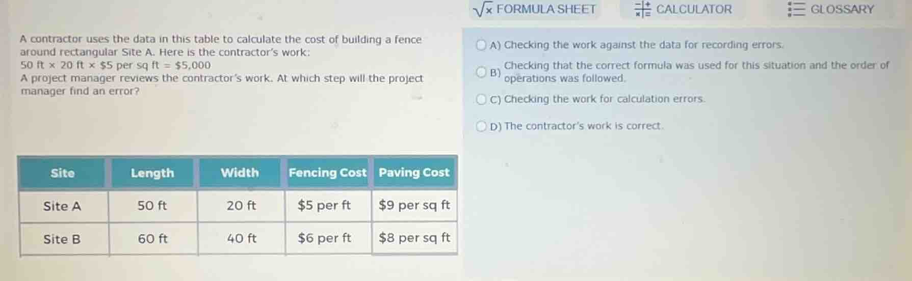 a contractor uses the data in this table to calculate the cost of build…