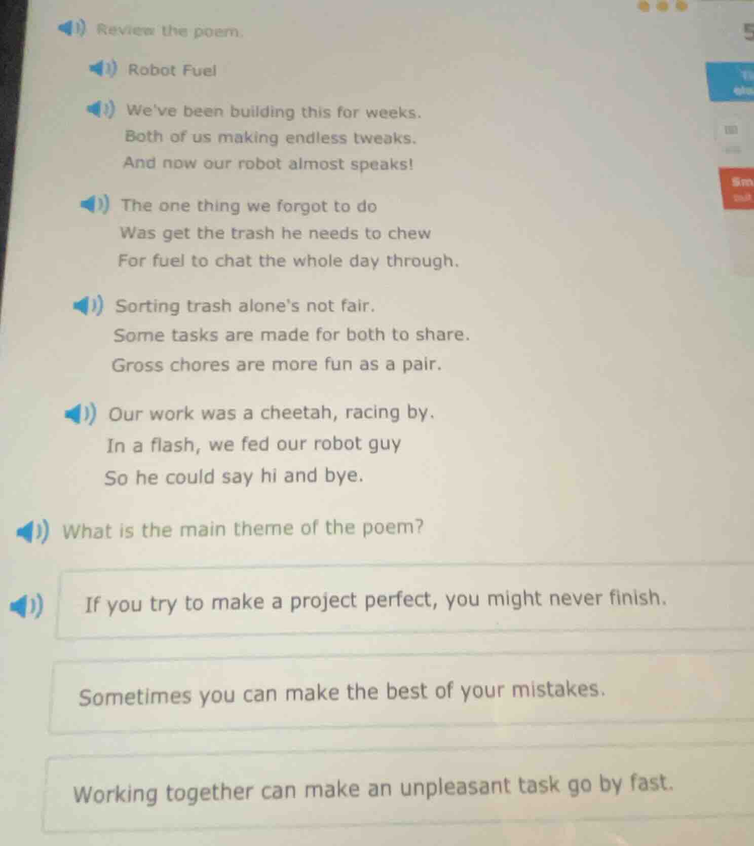 review the poem. robot fuel weve been building this for weeks. both of …