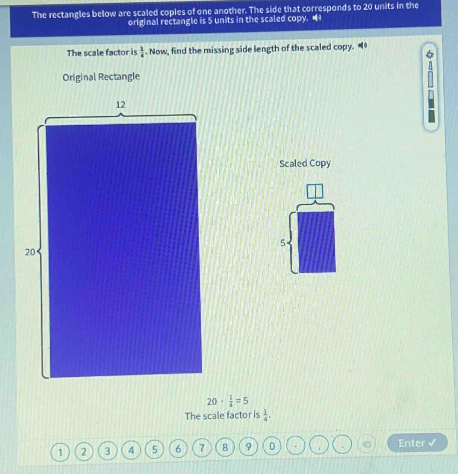 the rectangles below are scaled copies of one another. the side that co…