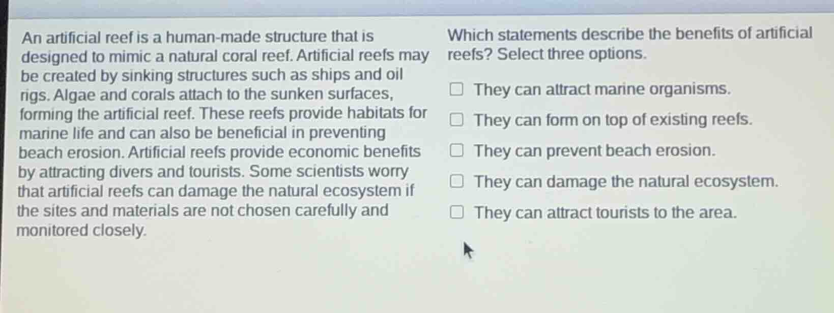an artificial reef is a human - made structure that is designed to mimi…