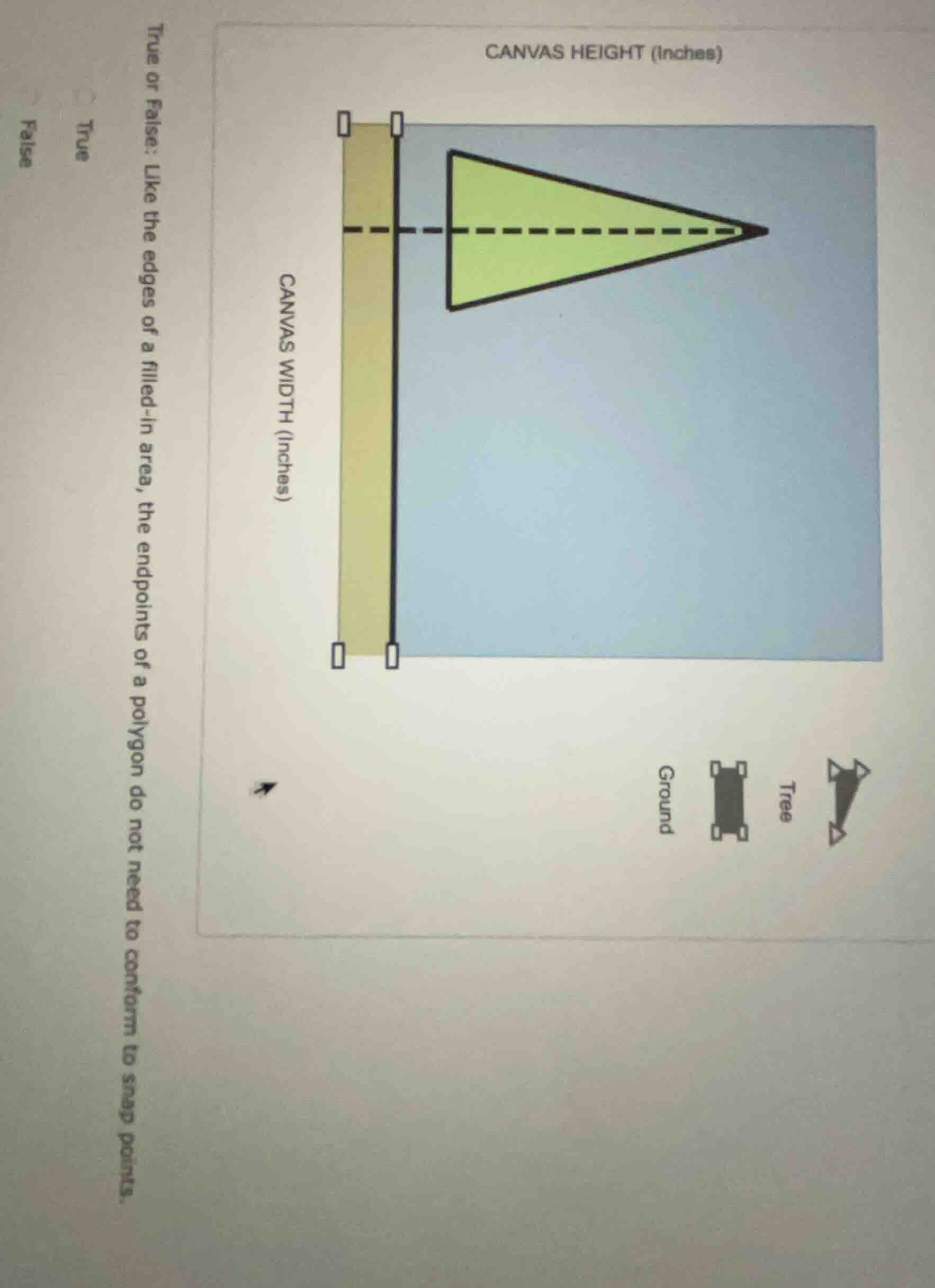 true or false: like the edges of a filled - in area, the endpoints of a…