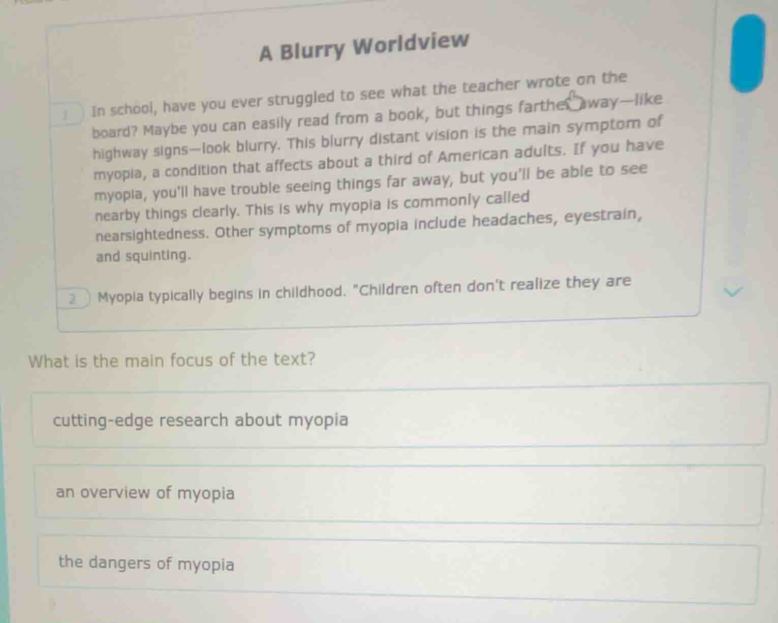 a blurry worldview 1 in school, have you ever struggled to see what the…