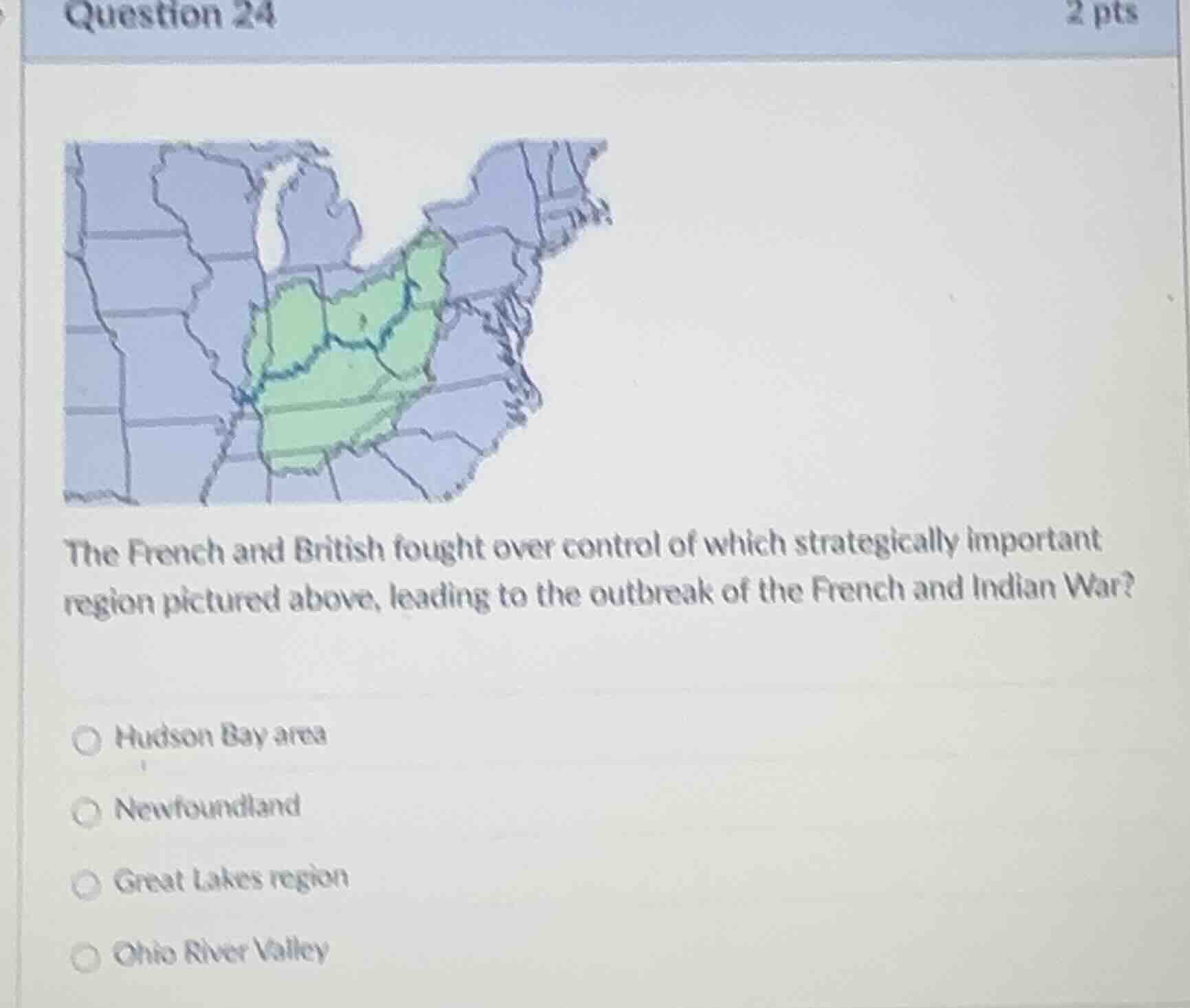 question 24 2 pts the french and british fought over control of which s…