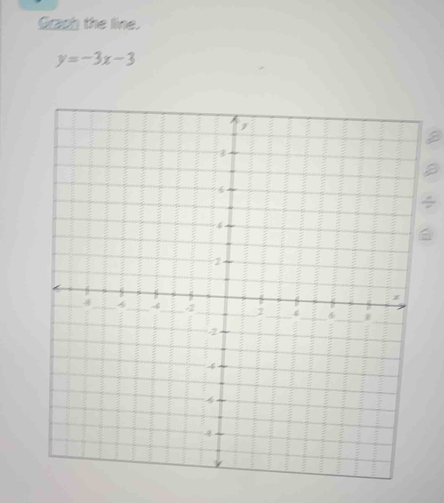 graph the line. $y = -3x - 3$