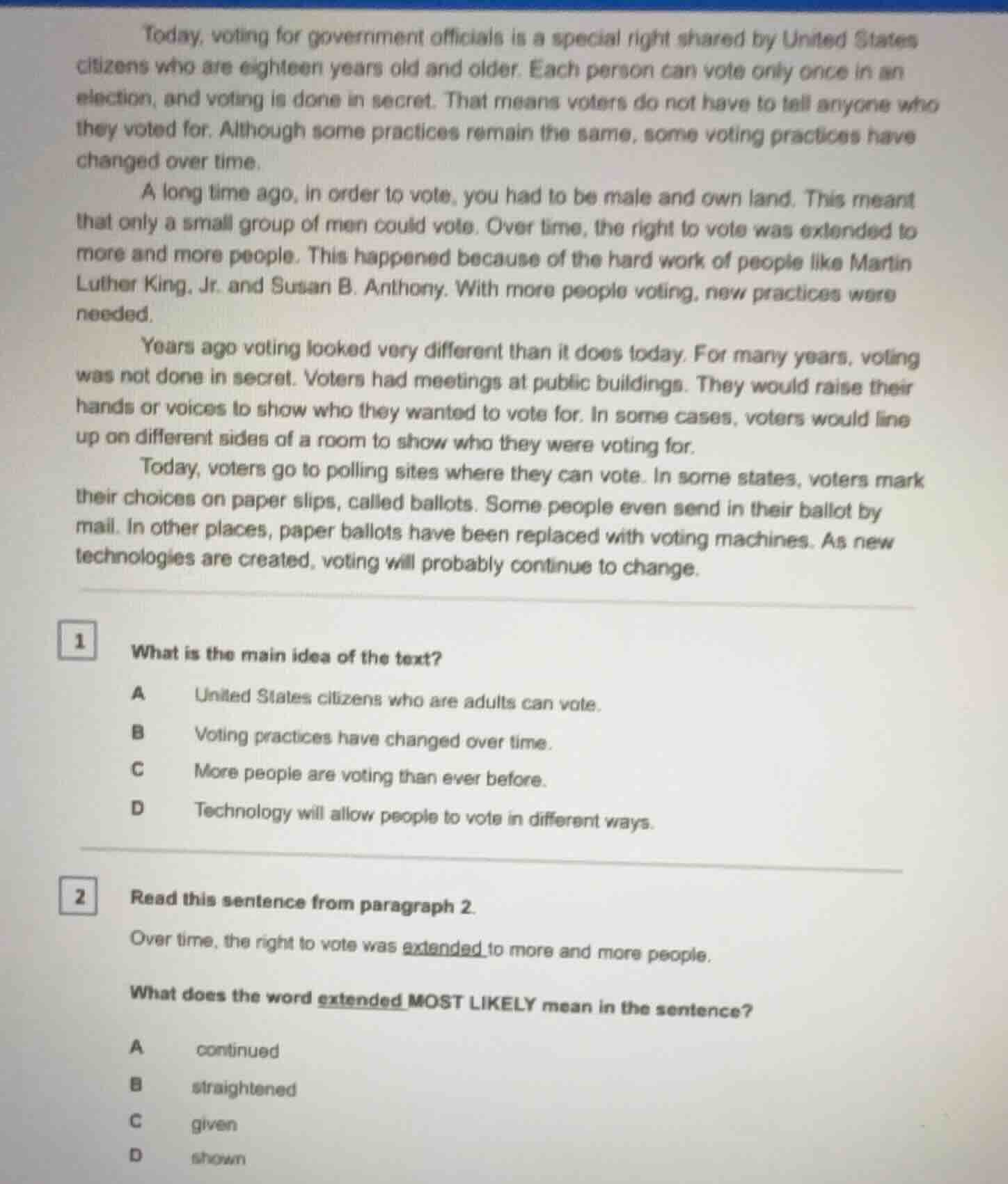 today, voting for government officials is a special right shared by uni…