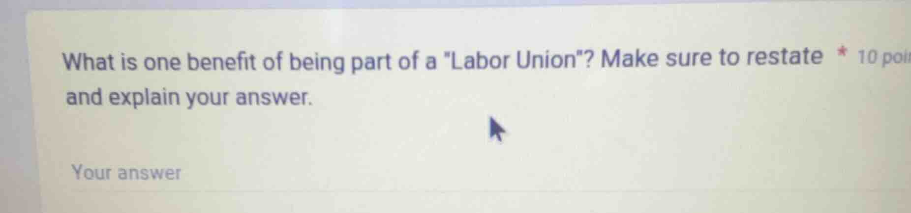 what is one benefit of being part of a \labor union\? make sure to rest…