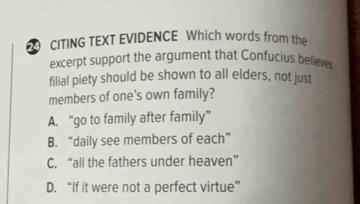 24 citing text evidence which words from the excerpt support the argume…